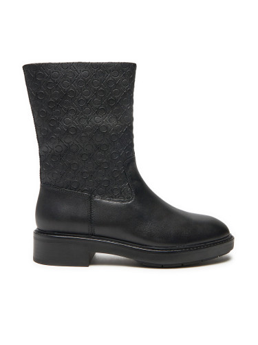 Боти Calvin Klein Flat Ankle Boot Mono Mix HW0HW02195 Черен