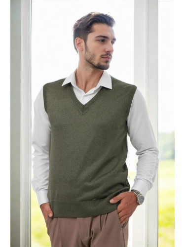 90829 Dewberry V Neck Sleeveless Knit Mens Sweater-NEFTİ