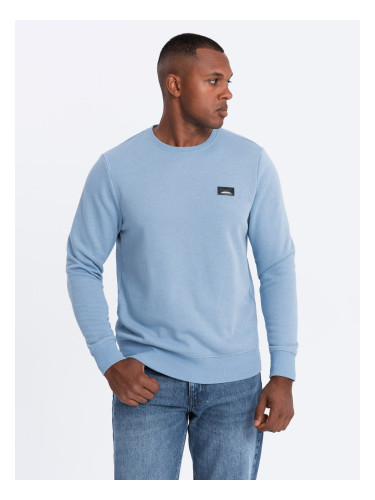 Ombre Men's non-stretch sweatshirt with metal pin - blue