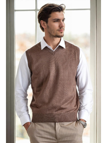 90829 Dewberry V Neck Sleeveless Knit Mens Sweater-COFFEE