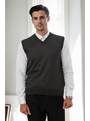 90829 Dewberry V Neck Sleeveless Knit Mens Sweater-ANTHRACITE