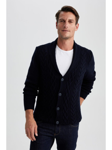 DEFACTO Standard Fit Shawl Collar Knitwear Cardigan