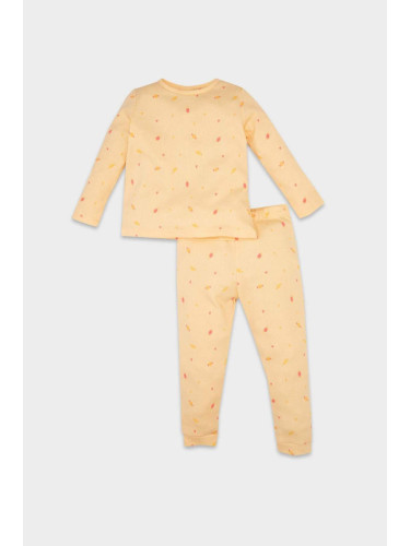 DEFACTO DFC - Baby Girl Patterned Long Sleeve Waffle Pajama Set